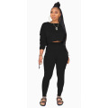 2020 Wholesale women's clothing casual long sleeve fashion solid sexy women crop top tracksuits fall outfits two piece pants set